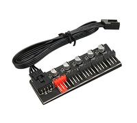 HEEPDD Hub de Ventilador PWM, Cable de Extensión de Alimentación Flexible para Ventiladores de Refrigeración de CPU de 4 Pines, de 1 a 5 Vías para un Flujo de Aire Mejorado y una Fácil Instalación