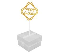 HEEPDD Hucha de Cumpleaños, Kit de Extracción de Pastel de Dinero, 20 Bolsas Transparentes, Adorno para Pastel de Feliz Cumpleaños para Fiesta, Celebración de Boda, Aniversario