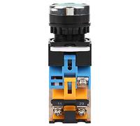 HEEPDD Interruptor de Botón Verde de Cabeza Plana de 22 Mm, Interruptor LED Momentáneo, Carcasa Retardante de Llama, 220 V 10 A para Circuitos Eléctricos y Control Remoto de Botón Verde de Cabeza