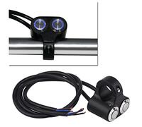 HEEPDD Interruptor de Manillar de 7/8 Pulgadas, Aleación de Aluminio, Modificación de Motocicleta Resistente a la Intemperie con Luz Indicadora LED para Uso Universal (Auto-restauración)