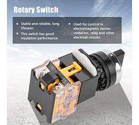 HEEPDD Interruptor Giratorio Momentáneo LA38-11X22, Selector de Reinicio Automático con Contactos 1NO 1NC Orificio de Montaje de 0,87 Pulgadas para Paneles de Control de Bricolaje Industriales