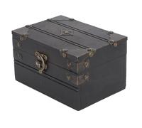 HEEPDD Joyero de Madera Vintage, Organizador Gris Hecho a Mano con Amplio Espacio de Almacenamiento para Anillos y Collares, Ideal para el Hogar y los Viajes