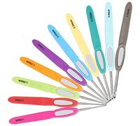 HEEPDD Juego de 10 Agujas de Ganchillo, Agujas de Aluminio con Antideslizante de Plástico para Manualidades Cómodas, Ideal para Principiantes, Niños y Madres