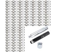 HEEPDD Juego de 100 Herramientas para Ojales, Ojales de Latón, Accesorios de Ropa Huecos para Manualidades con Cortador de Agujeros y Mandril, para Lonas, Tiendas de Campaña y