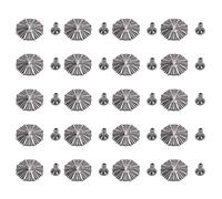HEEPDD Juego de 20 Remaches de Estrella de Plata Antigua, Tachuelas de Metal de Aleación de 16,5 Mm con Base de Pies de Cuerno de 3 X 7 Mm para Artesanía de Cuero, Chaqueta, Bolso,