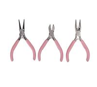HEEPDD Juego de 3 Alicates de Joyería de Color Rosa, Alicates de Punta Redonda y de Acero, Ideal para Manualidades y Fabricación de joyas. Juego de 3 de Joyería de Color Rosa, Artesanía Nan con Alto