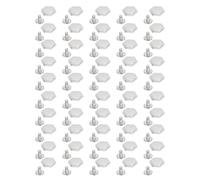 HEEPDD Juego de 50 Remaches Hexagonales, Sujetadores de Aleación de Zinc con Tornillo de Ranura Trasera para Proyectos de Artesanía en Cuero, Cinturones, Bolsos, Zapatos (SILVER)