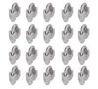 HEEPDD Juego de Abrazaderas para Cables, Sujetadores de Abrazaderas para Cables de Acero Inoxidable, 20 Piezas M5 para Aparejos Resistentes y Usos Marinos (M3 (3 mm))