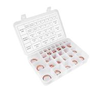 HEEPDD Juego de Arandelas de Cobre de 570 Piezas, Kit Plano de Cobre Sólido de 30 Tamaños con Plástico Compartimentado, para Tapones de Sumidero, Accesorios Hidráulicos de de Agua,