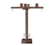 HEEPDD Juego de Batalla de Tope y Anillo de Mesa Adictiva Hecha a Mano con Ganchos de Madera para Acampar de Vacaciones Familiares para Acampar
