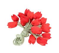 HEEPDD Juego de Cintas de Flores de Tulipán 10 Piezas Poliéster de 17,7 Pulgadas (rojo)