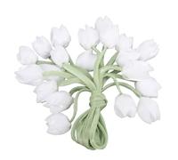 HEEPDD Juego de Cintas de Flores de Tulipán 10 Piezas Poliéster de 17,7 Pulgadas (WHITE)