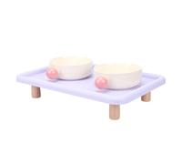 HEEPDD Juego de Cuencos Elevados para Comida y Agua para Gatos, Cuencos Elevados, de Cerámica a Prueba de Salpicaduras, Antideslizantes, Aptos para Bigotes