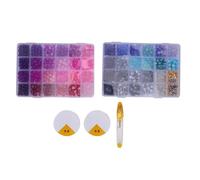 HEEPDD Juego de Cuentas Redondas de 48 Colores de 0.315 in de Cristal Craquelado para Hacer Joyas, Manualidades con Abalorios Espaciadores para Pulseras, Collares, Pendientes, (1)