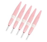 HEEPDD Juego de Herramientas de Fieltro de Aguja, 5 Piezas, Punzón de Bordado de 3 Pines con Ergonómico, Acero y Plástico, 6 Pulgadas, para Decoración de Ropa de Manta Artesanal