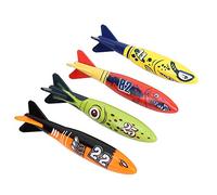HEEPDD Juego de Juguetes de Cohete Torpedo Subacuático, Juguete Acuático de Plástico para Niños, Desarrolla Habilidades de Natación y Confianza bajo el Agua, Paquete de 4 en Colores Brillantes,