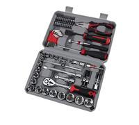 HEEPDD Juego de Llaves de 3/8 de Pulgada con 21 Vasos Métricos, Vasos para Bujías para Reparación de Automóviles, Motocicletas, Bricolaje, Uso en el Garaje, 62 Piezas, Juego de Llaves de Tubo Mecánico