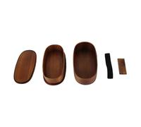HEEPDD Juego de Lonchera de Madera Japonesa, Material de Madera Natural para Divisor de Alimentos de Doble Capa, Contenedor Portátil Liviano de 7.5x4x3.75 Pulgadas, Estudiantes, Trabajadores, (#2)