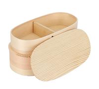 HEEPDD Juego de Lonchera de Madera Japonesa, Material de Madera Natural para Divisor de Alimentos de Doble Capa, Contenedor Portátil Liviano de 7.5x4x3.75 Pulgadas, Estudiantes, Trabajadores, (#1)