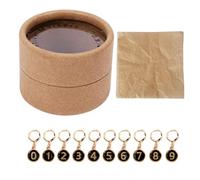 HEEPDD Juego de Marcadores de Punto de Ganchillo, 10 Unidades, Clips de Bloqueo Esmaltados de Aleación de Zinc Numerados del 0 Al 9 para Contar Filas de Tejer, Metal Inoxidable con Caja (BLACK)