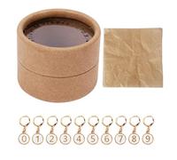 HEEPDD Juego de Marcadores de Punto de Ganchillo, 10 Unidades, Clips de Bloqueo Esmaltados de Aleación de Zinc Numerados del 0 Al 9 para Contar Filas de Tejer, Metal Inoxidable con Caja (WHITE)
