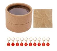 HEEPDD Juego de Marcadores de Punto de Ganchillo, 10 Unidades, Clips de Bloqueo Esmaltados de Aleación de Zinc Numerados del 0 Al 9 para Contar Filas de Tejer, Metal Inoxidable con Caja (rojo)