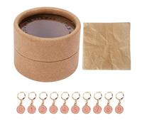HEEPDD Juego de Marcadores de Punto de Ganchillo, 10 Unidades, Clips de Bloqueo Esmaltados de Aleación de Zinc Numerados del 0 Al 9 para Contar Filas de Tejer, Metal Inoxidable con Caja (PINK)
