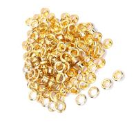 HEEPDD Juego de Ojales de Metal, Construcción de Latón Macizo, 100 Piezas para Manualidades, 6 Mm con Acabado en Oro Antiguo para Proyectos de Cuero (GOLD)