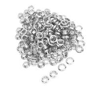 HEEPDD Juego de Ojales de Metal, Construcción de Latón Macizo, 100 Piezas para Manualidades, 6 Mm con Acabado en Oro Antiguo para Proyectos de Cuero (SILVER)