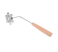 HEEPDD Juego de Rosetas de Hierro con Mango de Madera para Impresión de Pasteles, Galletas, Moldes para Repostería, Accesorios para Hornear para Galletas, Gofres de Aluminio para