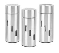 HEEPDD Juego de Salero y Coctelera, Coctelera de Acero Inoxidable 304, 3 Piezas con Ventana Visible e Interruptor Giratorio, Control Preciso de Vertido para Cocina, Mesa de Comedor, Cocineros Caseros