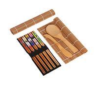HEEPDD Juego para Hacer Sushi, Kits de Alfombrillas Enrollables para Sushi con Cuchara de Hoja de Cortina y 5 Pares de Palillos Retorcidos, para Hacer en Casa (Colores variados)