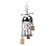 HEEPDD Juguete Colgante para Masticar Pájaros, Juguete de Diseño de Campana de Loro de Acero Inoxidable, Juguetes para Aliviar el Estrés de Pájaros para Loros Grandes, Medianos y