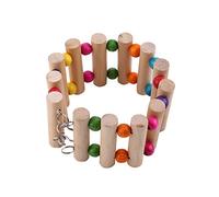 HEEPDD Juguete de Escalera para Pájaros, Puente de Escalada de Madera para Periquitos y Mascotas Pequeñas con 13 Escalones, Cuentas Coloridas, Actividad Enriquecedora Que Promueve un Movimiento (L