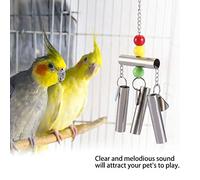 HEEPDD Juguete Oscilante de Campana para Jaula de Pájaros de Acero Inoxidable, Percha de Metal Duradera para Loros, Entretenimiento Interactivo para Aliviar el Estrés en Aviario