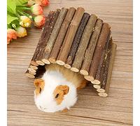 HEEPDD Juguete para Hámster con Escalera de Madera, Puente de Escalada de Madera Natural para Mascotas Pequeñas, Hábitat Hámsteres, Ratones, Reptiles, Mejora la Experiencia de (S)