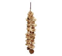 HEEPDD Juguete para Masticar Loros, Hecho de Troncos y Nueces Naturales, Reduce el Aburrimiento para Guacamayos y Loros Solares, Juguete Ideal para Masticar Pájaros para Mascotas Más Grandes (Color