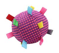 HEEPDD Juguete para Remolcar Perros, Juguete Interactivo de Felpa para Masticar con Campana en el Interior para Jugar, Juegos de Buscar y Perseguir, Colores Brillantes y Cintas (Rosa roja)