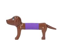HEEPDD Juguete Sensorial, Diseño de Perro de Plástico colorido Popping Tubo Fidget de Desarrollo de Juguetes para Niños (Marrón)