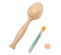 HEEPDD Kit de Agujas para Huevos de Zurcir, Juego de Zurcir con Hilos de Coser para Necesidades de Reparación del Hogar, Material de Madera Maciza, Herramienta de Costura Esencial, Kit de Agujas para