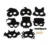 HEEPDD Kit de Arte de Máscara para Rascar de Halloween, Máscaras de Animales de Cartón para Niños, Ideal para Fiestas de Halloween y Actividades en el Aula, Juguetes de Rompecabezas de Educación