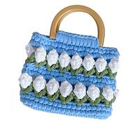 HEEPDD Kit de Bricolaje de Bolso de Punto, Kit de Bricolaje de Bolso Tejido, Artesanía de Estilo Floral, Material de Poliéster de Colores Brillantes con Herramienta Completa para (Tipo 5)