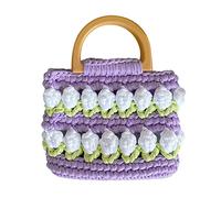HEEPDD Kit de Bricolaje de Bolso de Punto, Kit de Bricolaje de Bolso Tejido, Artesanía de Estilo Floral, Material de Poliéster de Colores Brillantes con Herramienta Completa para (Tipo 3)