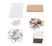 HEEPDD Kit de Espacios en Blanco para Llavero de Sublimación, Espacios en Blanco de MDF de Doble Cara para Personalización, Diseño Fácil de Usar, Bueno para Artesanos y Regalos (Rectángulo 5.9x5.9
