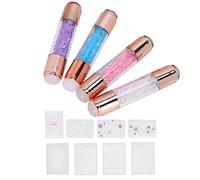 HEEPDD Kit de Estampador de Manicura, Bolígrafos Artísticos de Silicona, Herramientas de Arte de Uñas de Doble Punta para Salón en Casa
