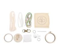 HEEPDD Kit de Fabricación de Llaves de Bordado, Decoración de Aro de Madera de Madera Personalizada Personalizada para Usar para Bordados para Bolsas y Teléfonos