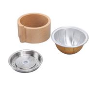 HEEPDD Kit de Inicio de Cápsulas de café Reutilizables Cápsulas Recargables de Acero Inoxidable con Cuchara y Cepillo para Máquina de café de Reutilizables para la Preparación Diaria en el Hogar y