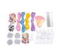 HEEPDD Kit de Manualidades con Marco de Fotos de Llavero, Juego de Llaveros Insertables de Acrílico en Blanco para Fabricación de Joyas, 702 Piezas con 16 Marcos, 650 Cuentas para Regalos (Redonda)