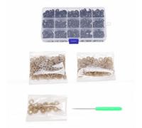 HEEPDD Kit de Material para Ojos de Muñeca, Ojos de Base Plana Acrílica para Animales de Ganchillo, Juguetes de Peluche, Varios Tamaños de 5 Mm a 15 Mm con Caja de Almacenamiento, (Acrílico)