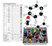HEEPDD Kit de modelo molecular, 267 piezas de moléculas de química orgánica inorgánica para profesores, estudiantes, ciencias, aula, uso en laboratorio, herramientas de estudio para educación química